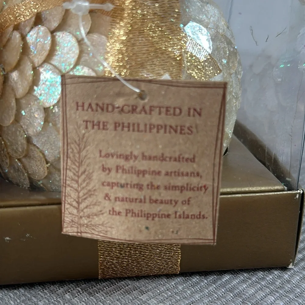 Handcrafted in the Philippines, three ornaments